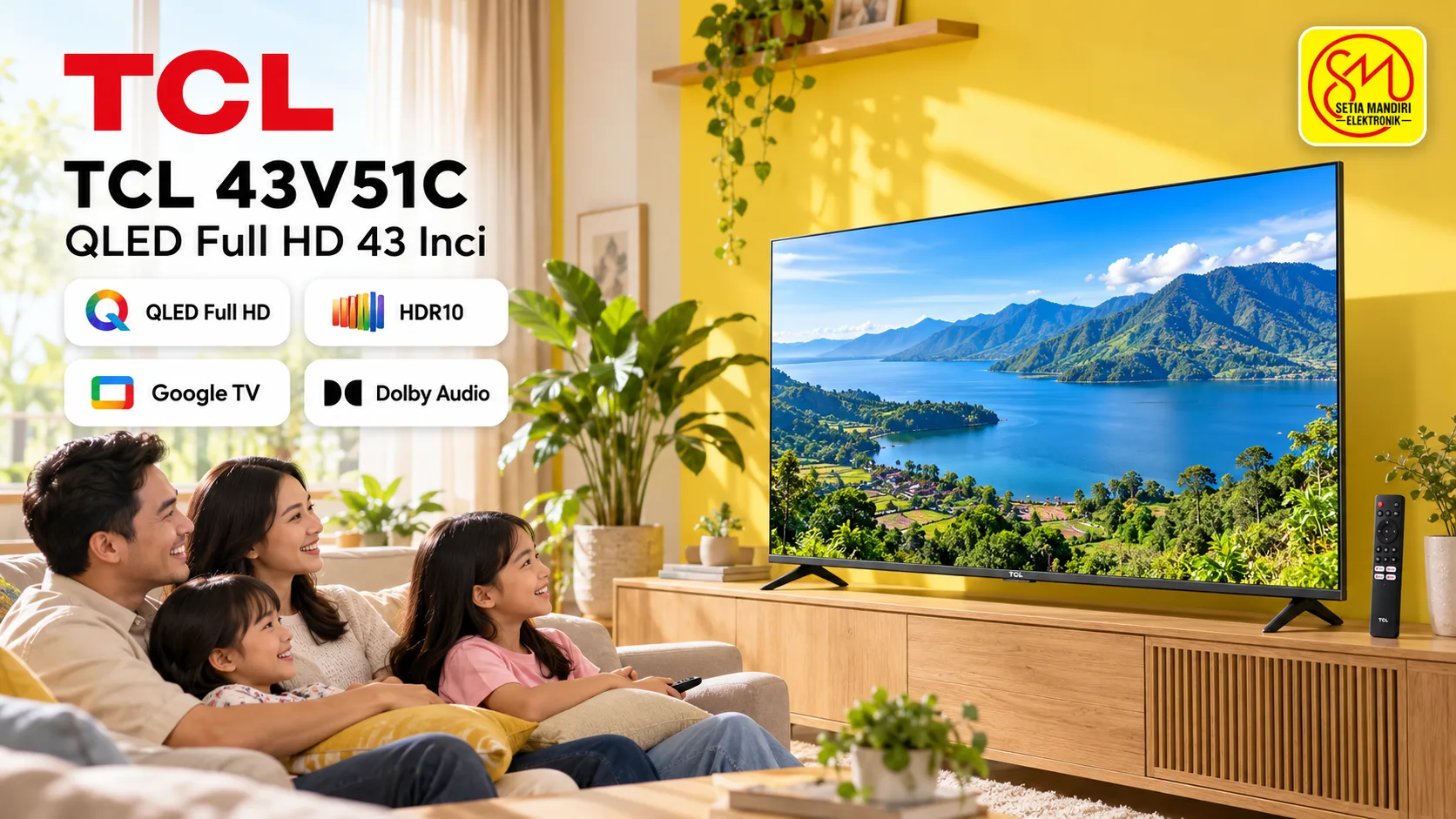 TCL 43V51C: QLED Full HD 43 Inci untuk Hiburan Keluarga