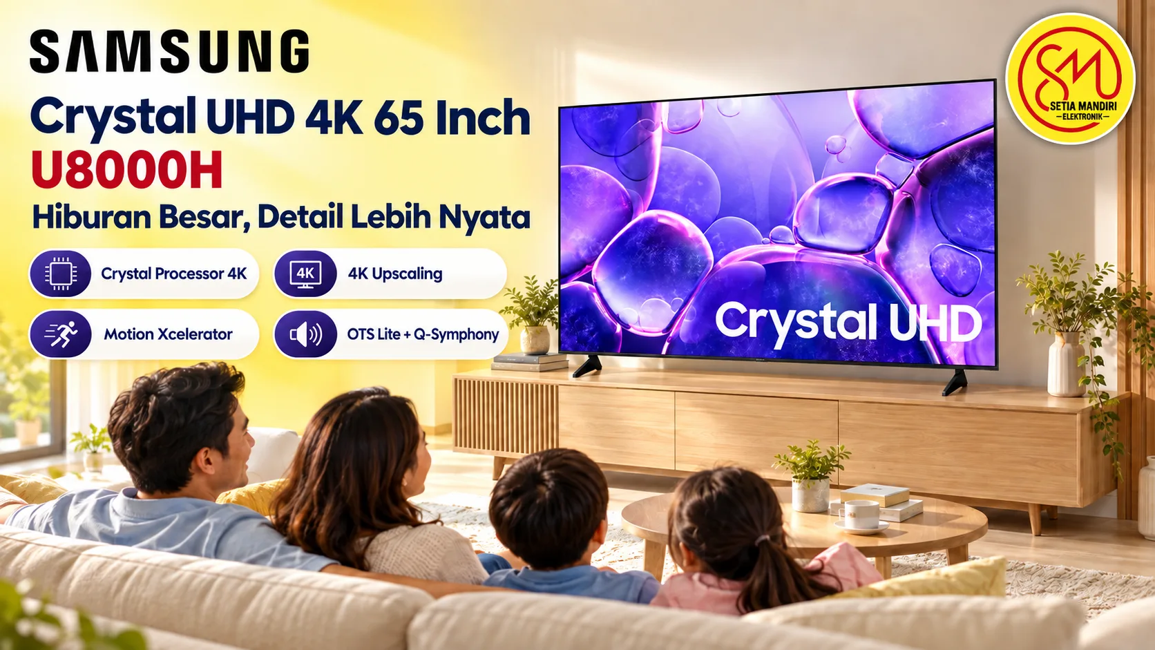 Samsung Smart TV 65 Inch Crystal UHD 4K U8000H