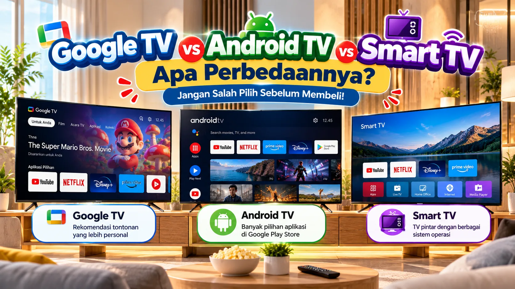 Google TV vs Android TV vs Smart TV