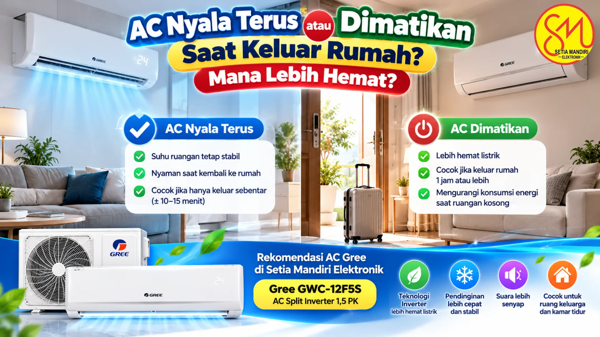 AC Nyala Terus atau Dimatikan Saat Keluar Rumah, Mana Lebih Hemat Listrik?
