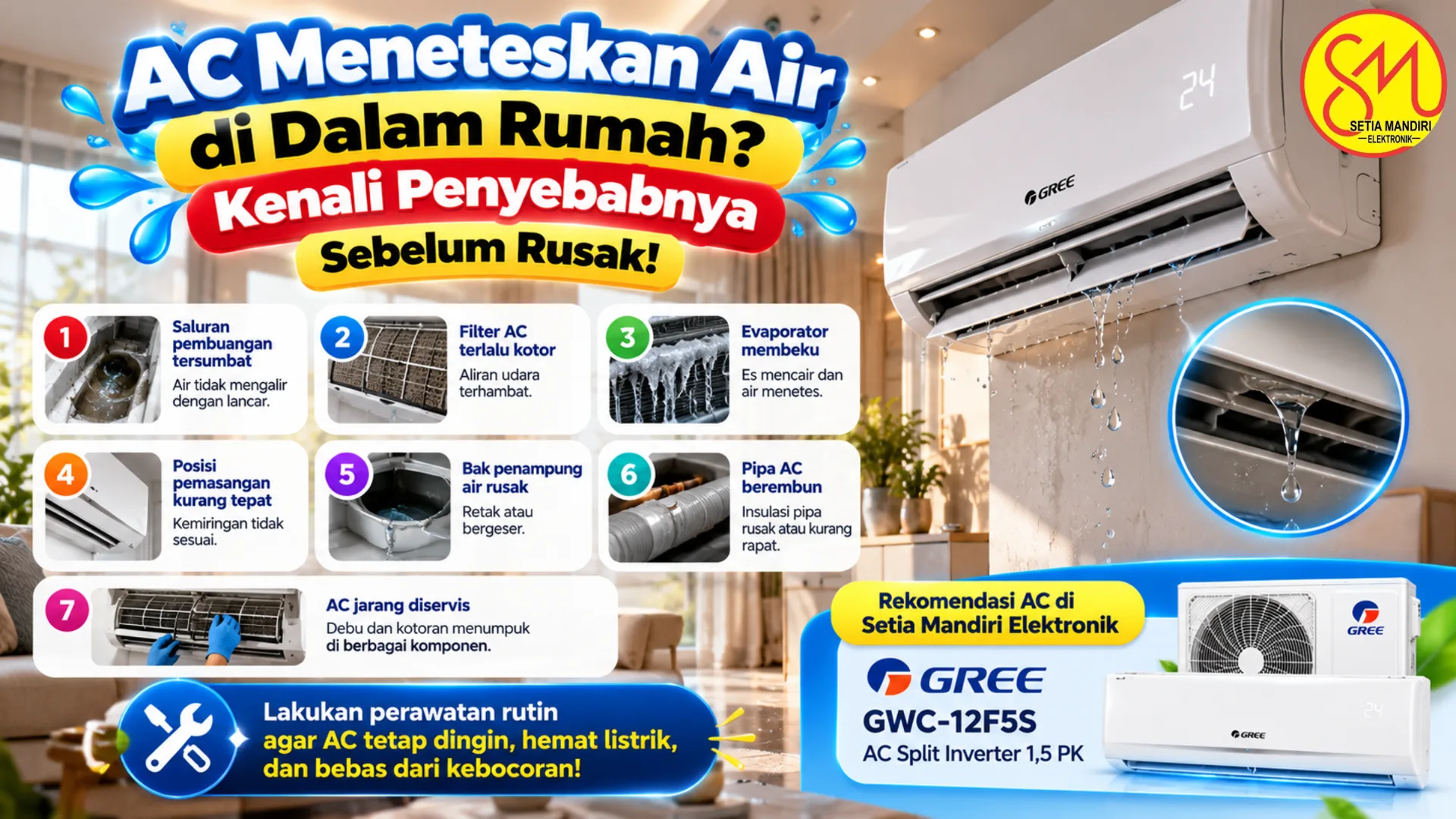 AC Meneteskan Air di Dalam Rumah? Kenali 7 Penyebabnya Sebelum Rusak!