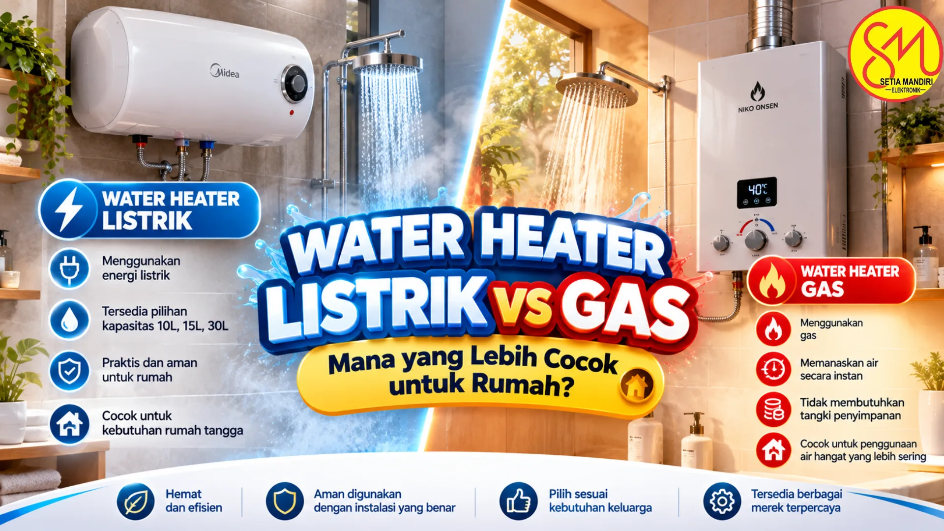 Water Heater Listrik vs Gas: Mana yang Lebih Hemat dan Cocok untuk Rumah?