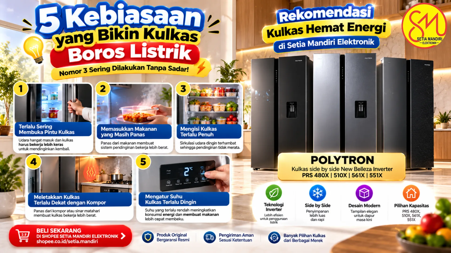 5 Kebiasaan yang Bikin Kulkas Boros Listrik, Nomor 3 Sering Dilakukan Tanpa Sadar!
