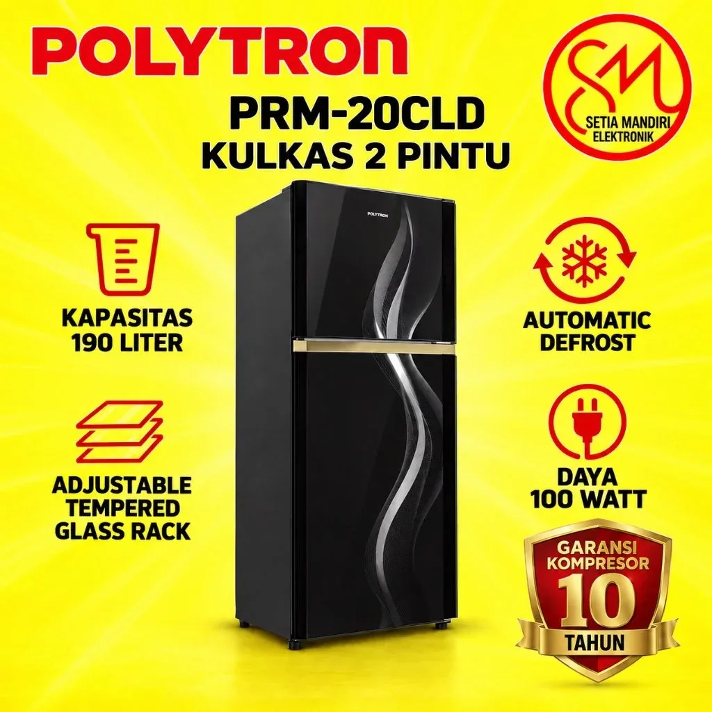 POLYTRON Kulkas 2 Pintu Belleza PRM 20CLD