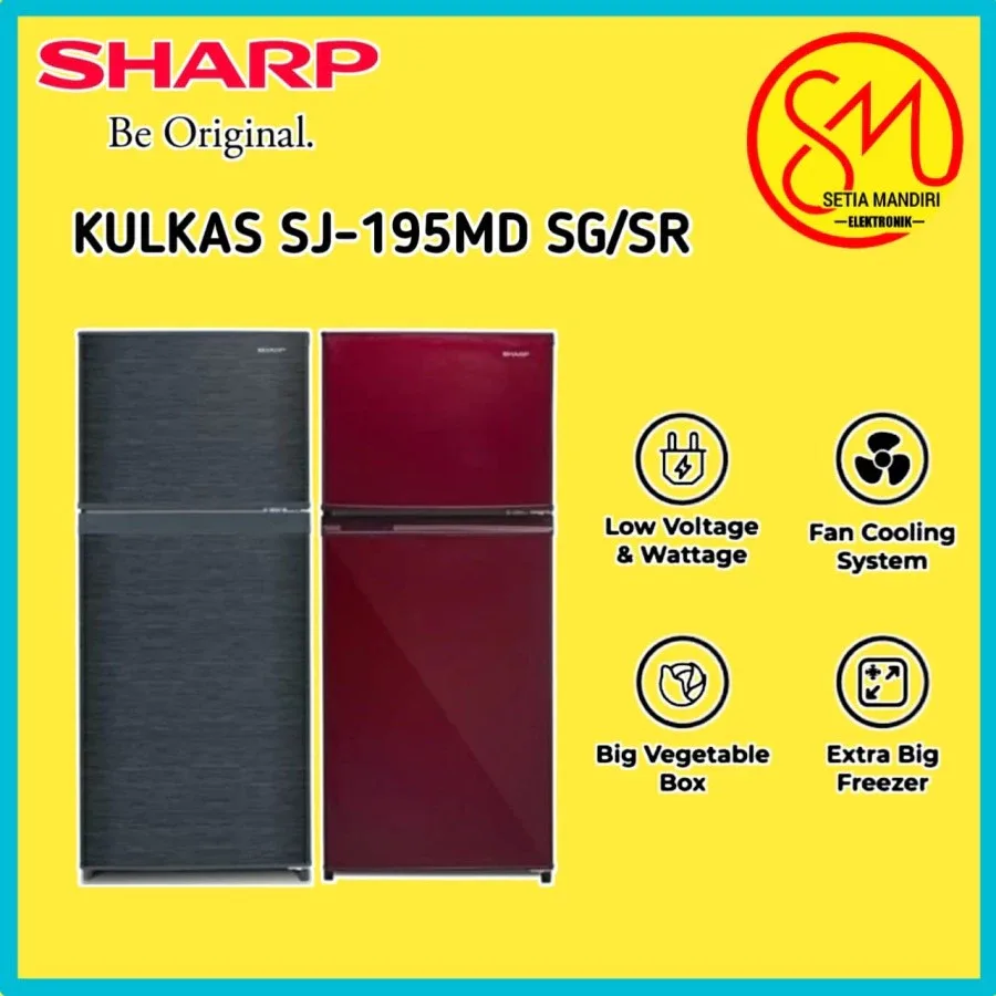 Sharp Kulkas 2 Pintu SJ195MD-SG 172 Liter