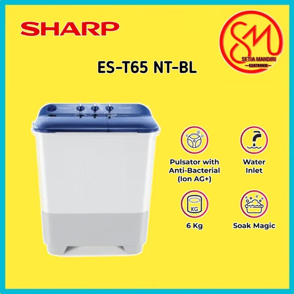 SHARP MESIN CUCI 2 TABUNG EST65NTBL EST65NTGY