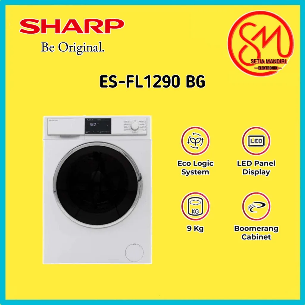Sharp Mesin Cuci 1 Tabung ES-FL1290BG White 9Kg