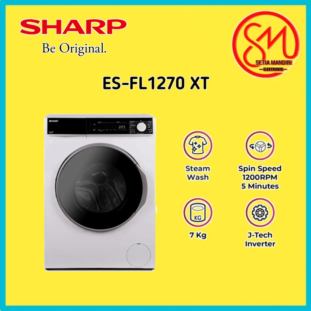 Sharp Mesin Cuci Front Loading Inverter ES-FL1270XT[7Kg] / ES-FL1280XT [8Kg] / ES-FL1290XT [9Kg]