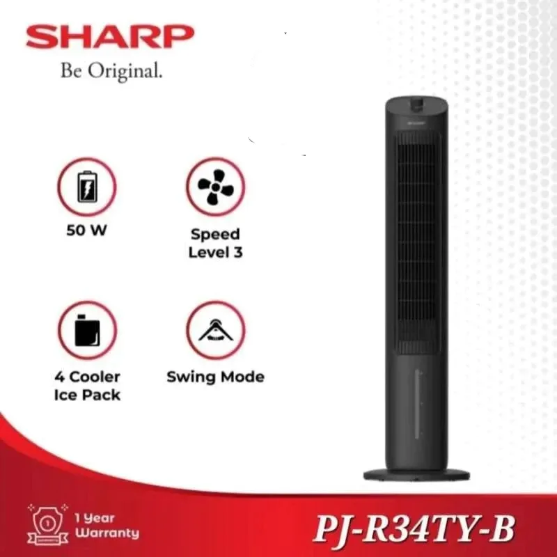 Air Cooler Sharp Penyejuk rua gan PJR34TYB water tank 50W I PJR34TYW 55W