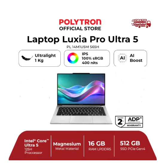 POLYTRON Laptop Luxia Pro Ultra5 | intel Ultra5-125H | 14" | 16GB | 512GB |W11 Home | PL 14M1U5M S65H