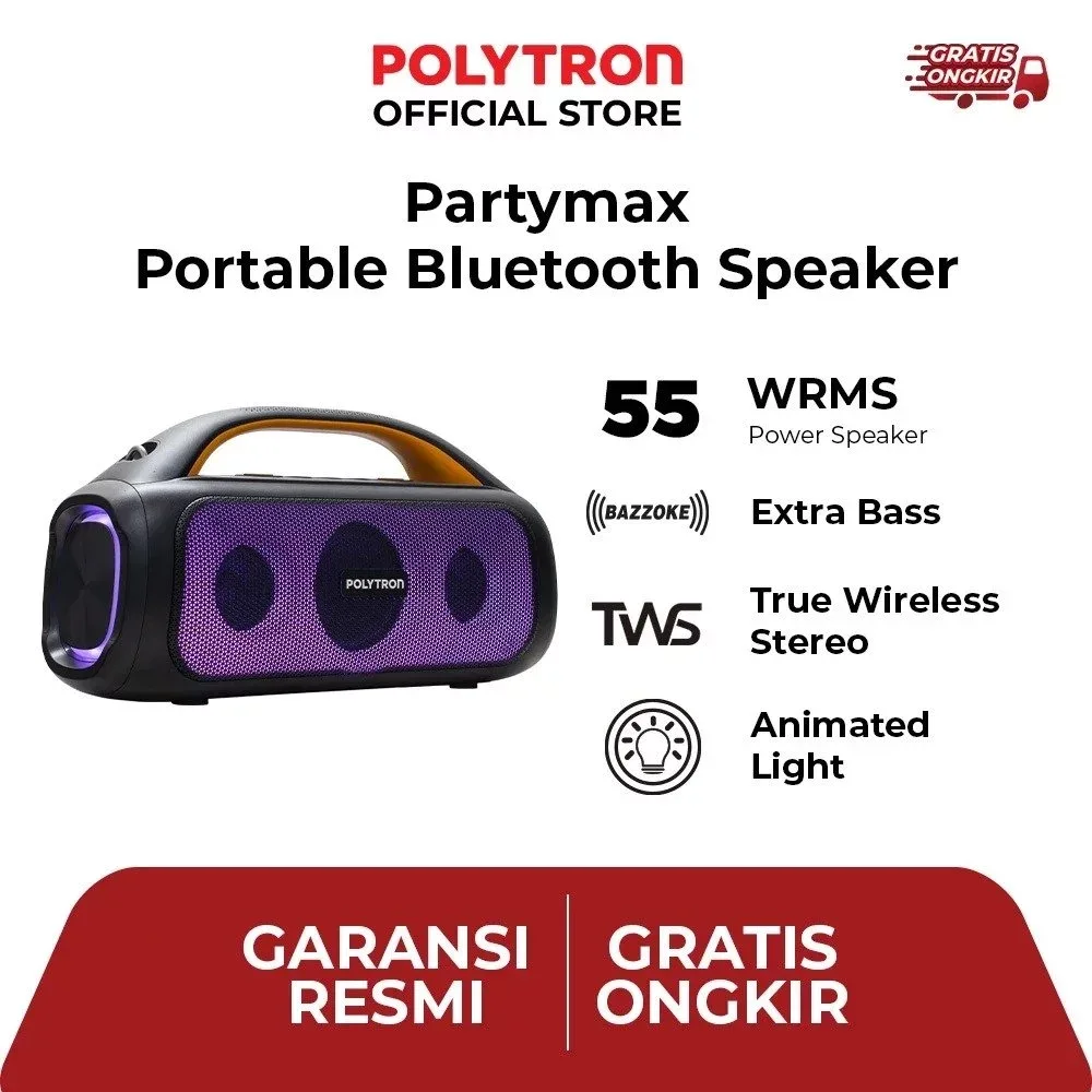 Polytron Partymax Speaker Bluetooth Portable Wireless PPS 4PH12