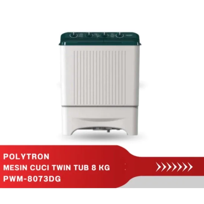 MESIN CUCI 2 TABUNG POLYTRON 8 KG TWIN TUB PWM-8073DG / 8073Db