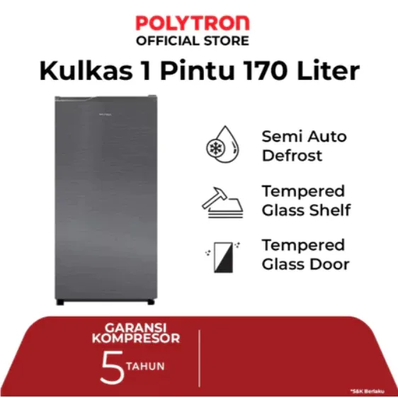 POLYTRON PRA 17ZS / PRA17ZS Kulkas 1 Pintu Belleza 170 Liter