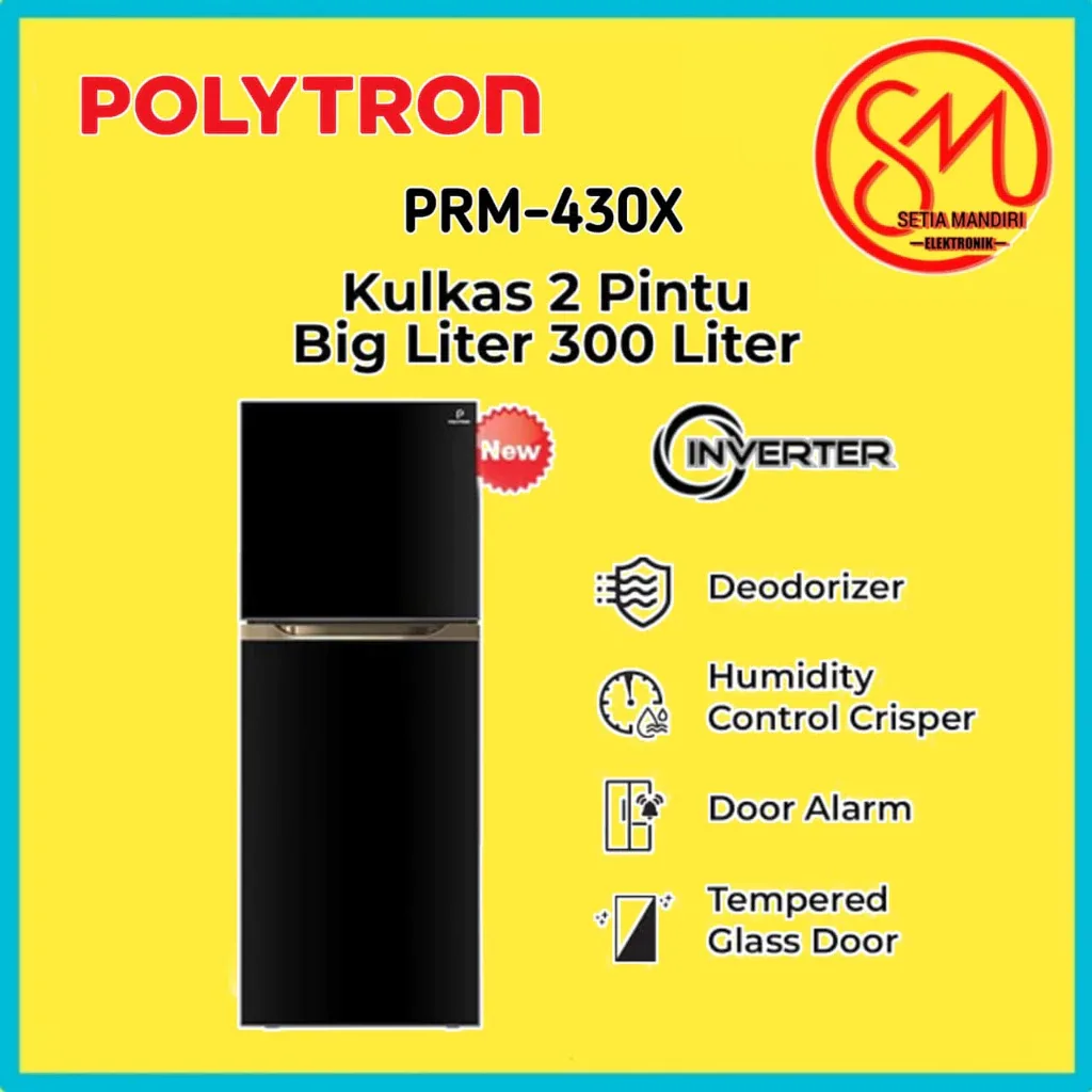 POLYTRON Kulkas 2 Pintu Belleza Big Liter 300 Liter - PRM 430X