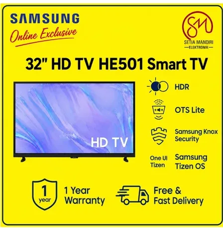 [KARGO] SAMSUNG Smart TV 32 Inch 32HE501H HD - Televisi UA32HE501HKXXD LED 32 In HDR10 Plus Tizen Bixby Bluetooth WiFi