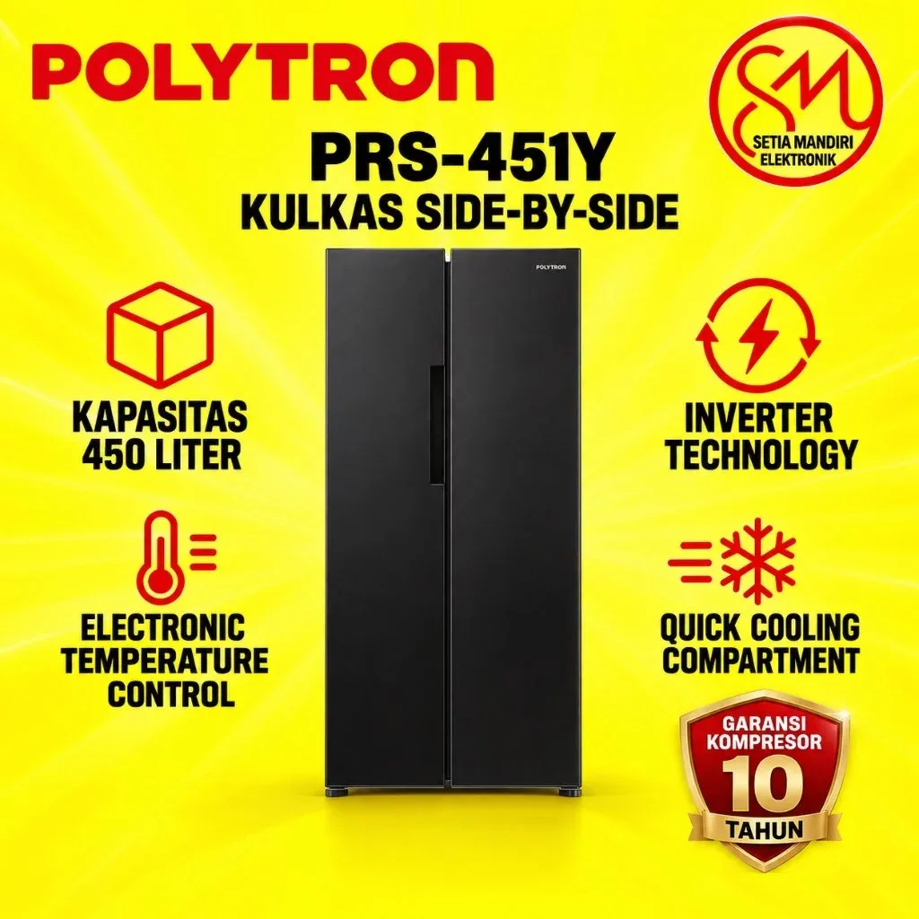 POLYTRON Kulkas Side by Side PRS 451Y | PRS460 | PRS 455S | PRS520Y