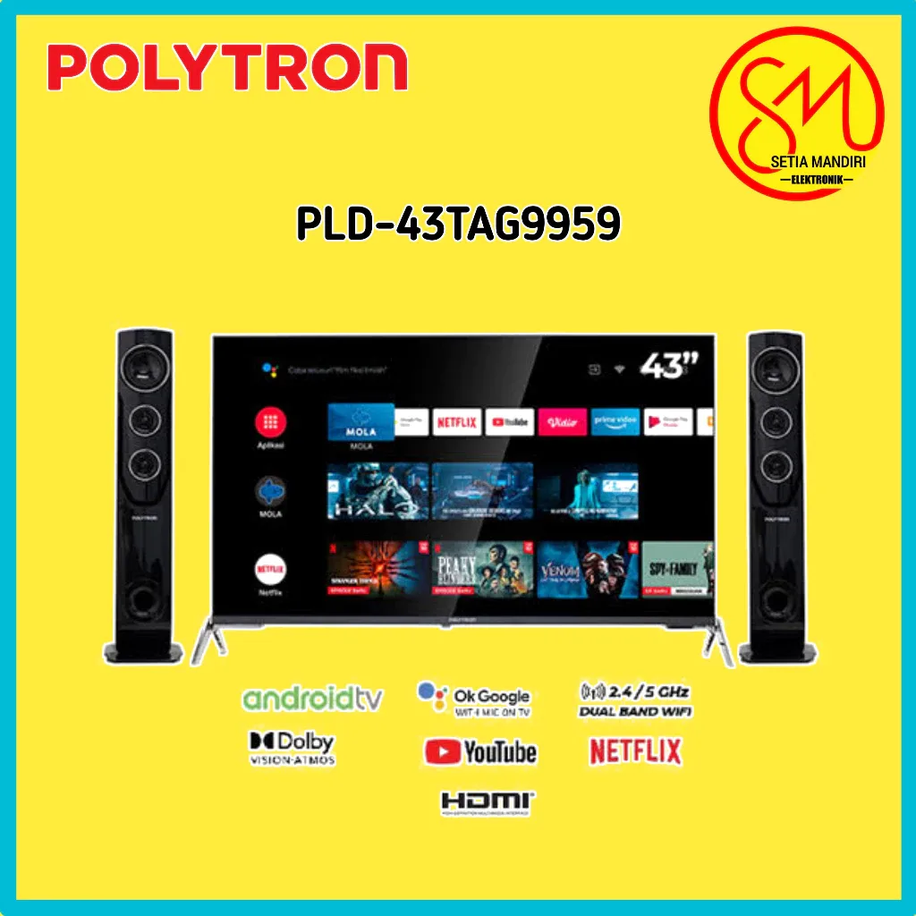 TV LED POLYTRON PLD 43TAG9959 ANDROID TV 43 INCH CINEMAX
