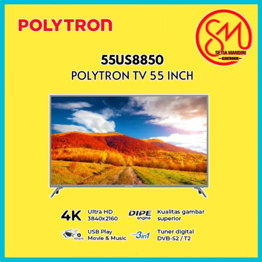 LED TV POLYTRON PLD 55US8850 DIGITAL TV UHD 4K DITITAL HDR PLD55US8850