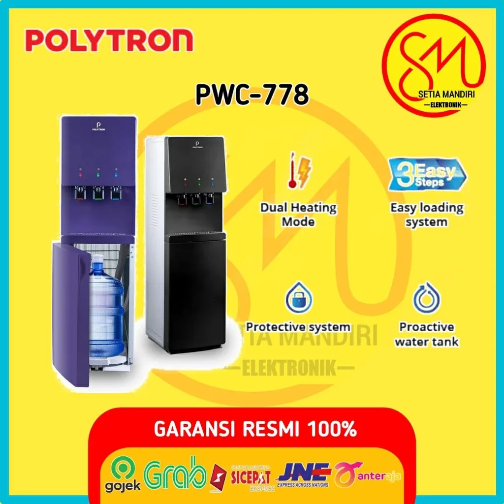 POLYTRON PWC778 Dispenser Air Galon Bawah Kompresor PWC 778 LV/LX