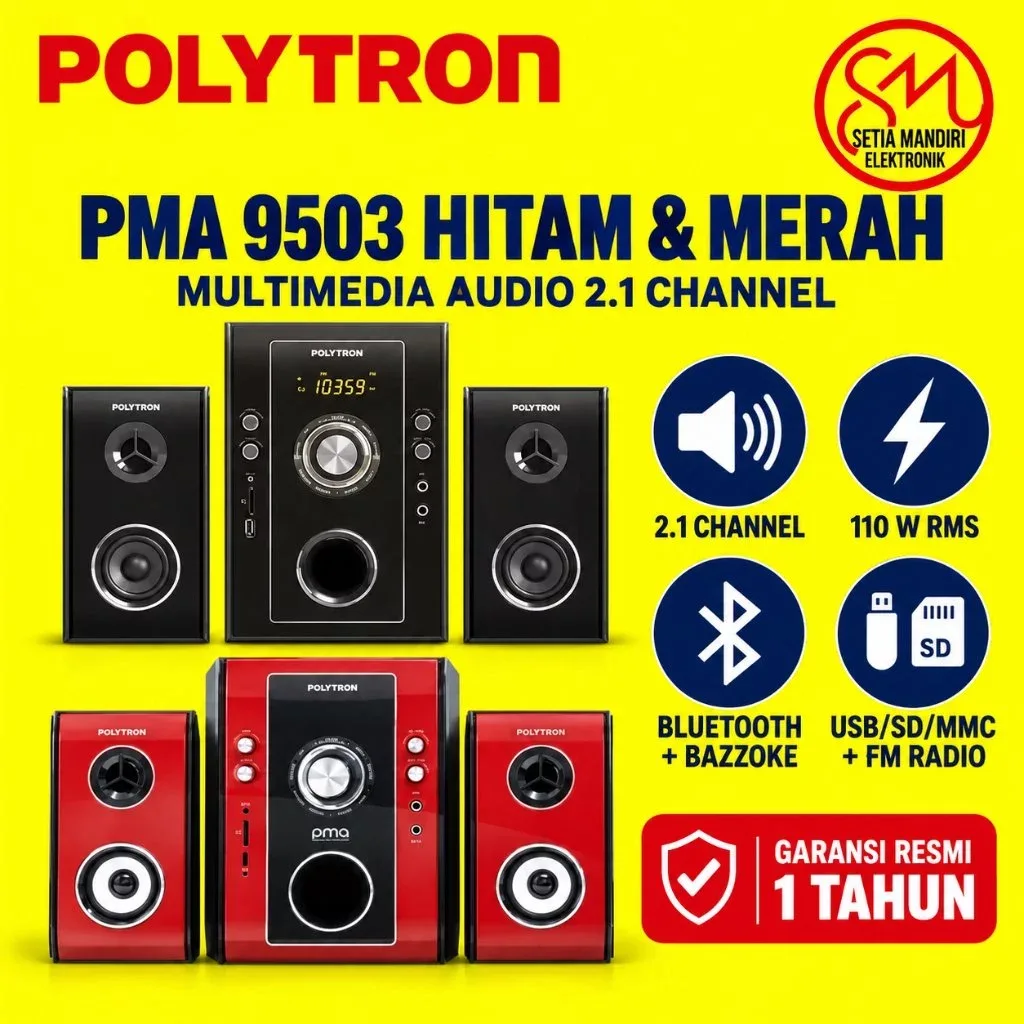 POLYTRON PMA 9503 Speaker Aktif Bluetooth PMA9503 Subwoofer Aktif USB