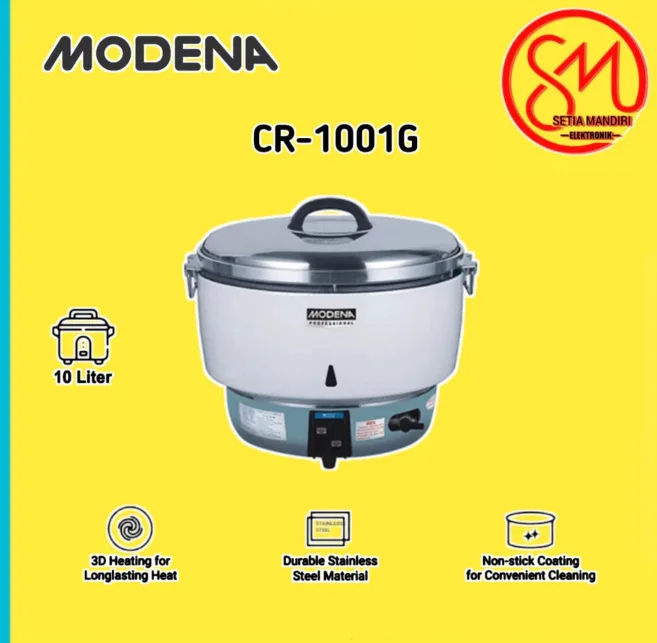 Modena Professional Rice Cooker Gas 15L/10L CR1000GAWH | CR1500GAWH Stainless Steel Tahan lama