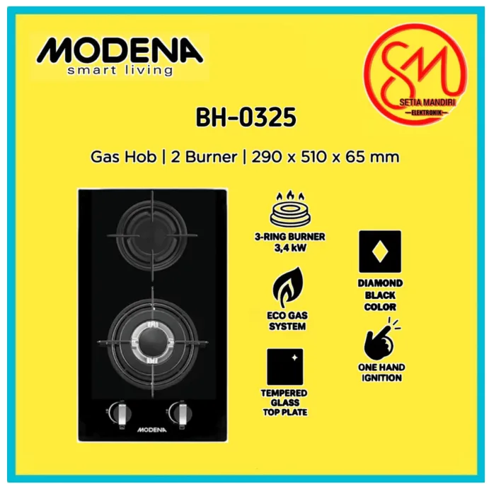 [KARGO] MODENA BH 0325 Kompor Tanam 2 Tungku Gas Hob LISCIO BH0325