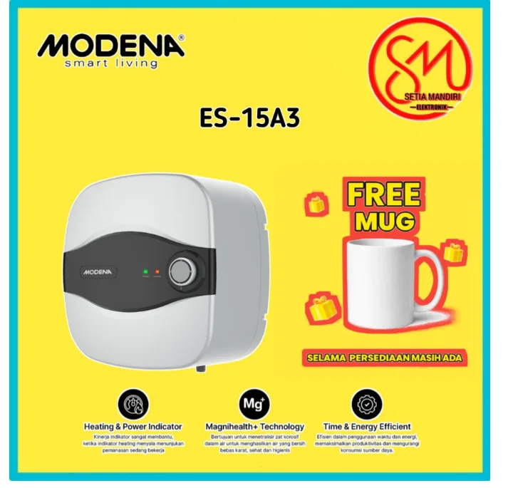 MODENA ES15A3 Water Heater Listrik Model ES 15 A3