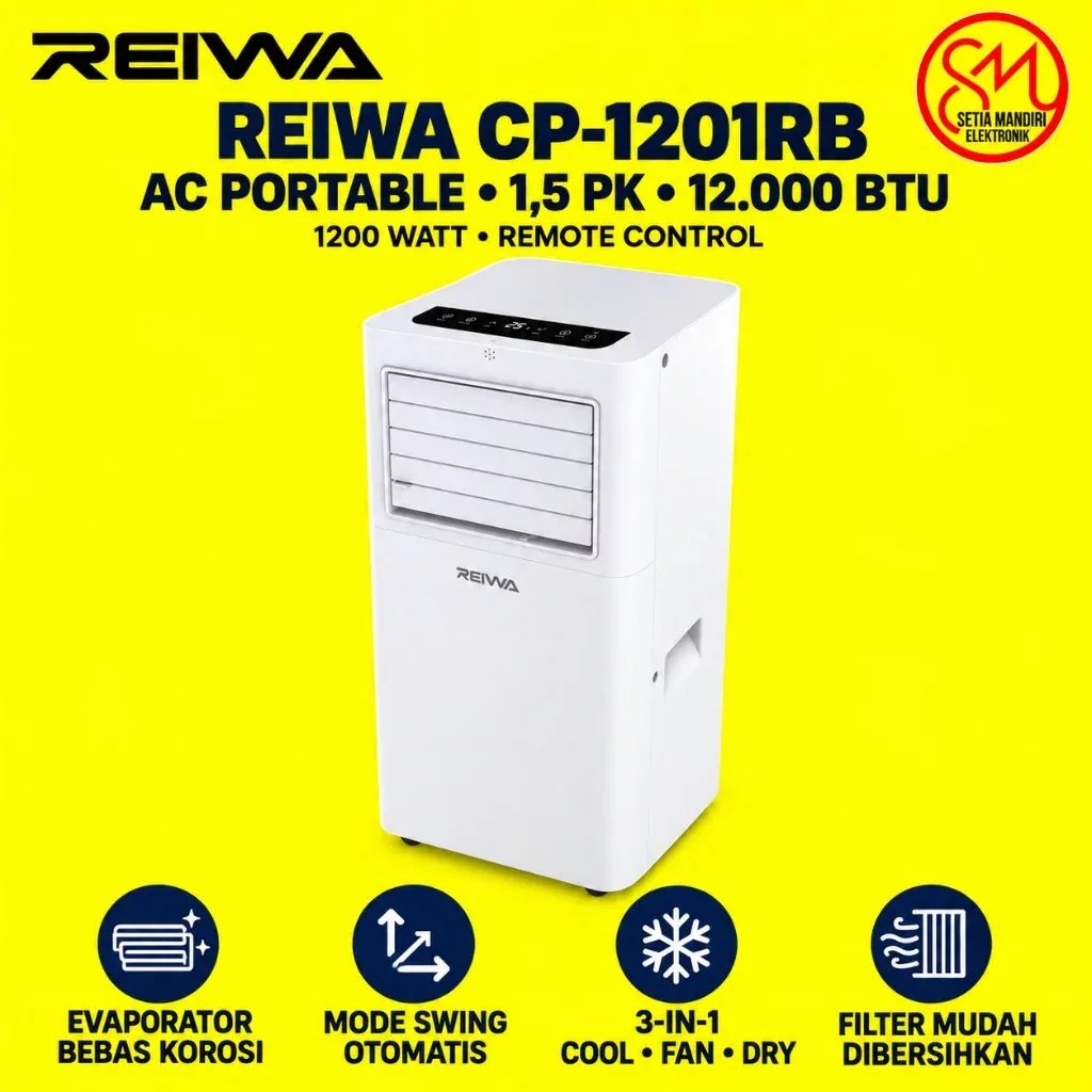 REIWA AC Portable 1PK & 1.5PK Tanpa Instalasi - Dingin Instan Praktis Dibawa Kemana Saja