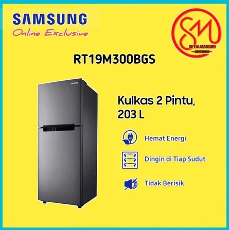 SAMSUNG Kulkas 2 Pintu RT19M300BGS 216 Liter Digital Inverter All-around Cooling No Frost