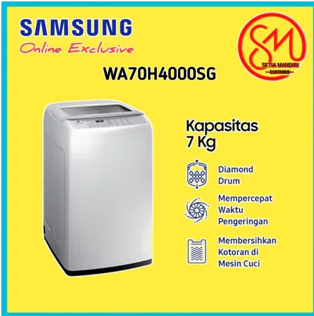 SAMSUNG Mesin Cuci Top Loading 7kg - WA70H4000SG / 70H4000