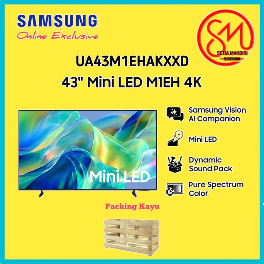 SAMSUNG Smart TV 43 Inch Mini LED M1EH UA43M1EHAKXXD 4K Vision AI 2026 Mini LED Processor Pure Spectrum Color Vision AI