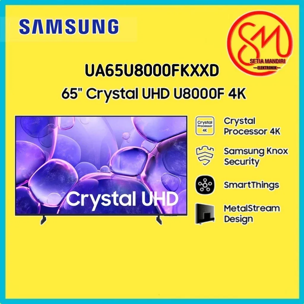 SAMSUNG Smart TV 65 Inch Crystal UHD 4K U8000H UA65U8000HKXXXD Crystal Processor 4K HDR10+ UHD