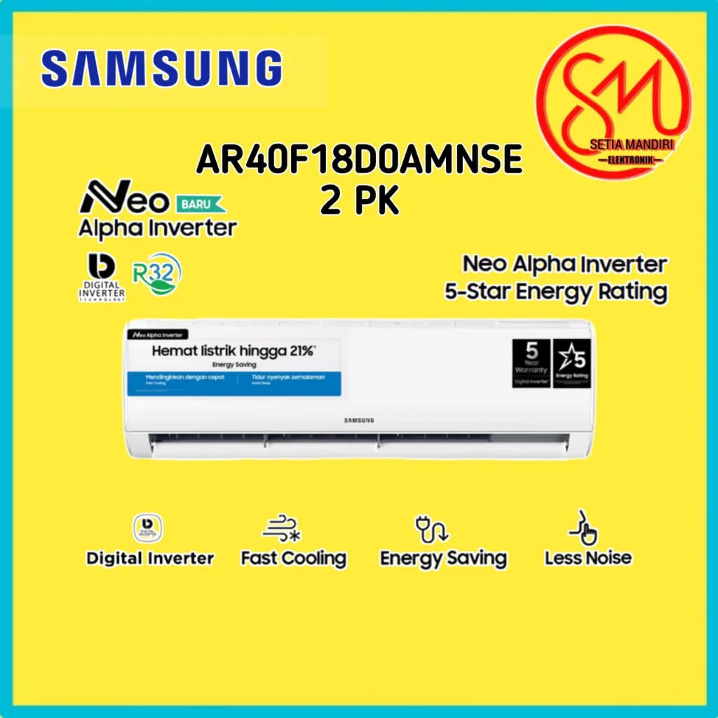 Samsung Neo Alpha Inverter AC 2PK AR40F| Fast Cooling | Less Noise | AR40F18D0AMNSE