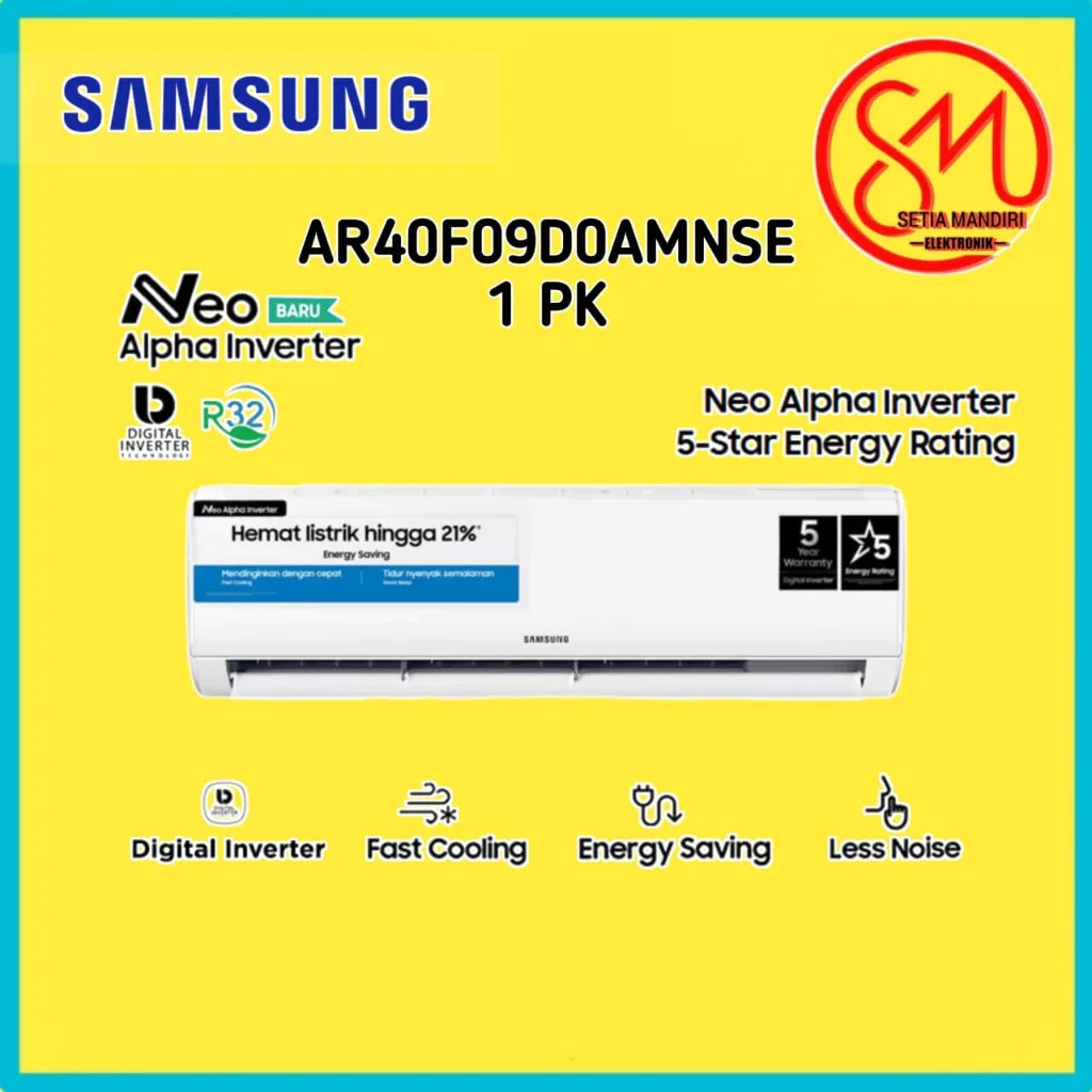 Samsung Neo Alpha Inverter AC 1PK AR40F | Fast Cooling | Less Noise | AR40F09D0AMNSE