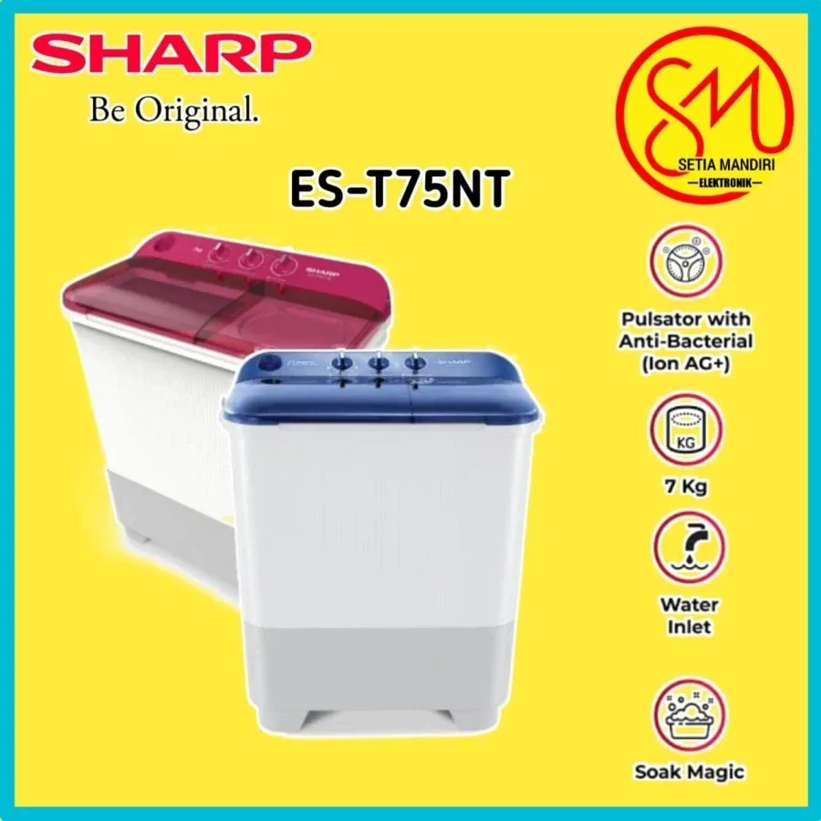 Sharp Mesin Cuci Puremagic Series EST75NT 7Kg Capacity Anti Bacteria Protection 330 Watt