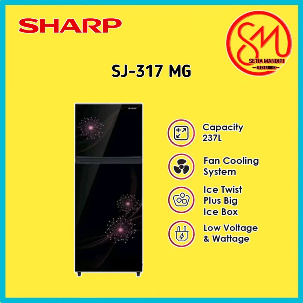SHARP KULKAS 2 PINTU SJ 317 MG LEMARI ES SJ317MG SJ 317MG  4.8