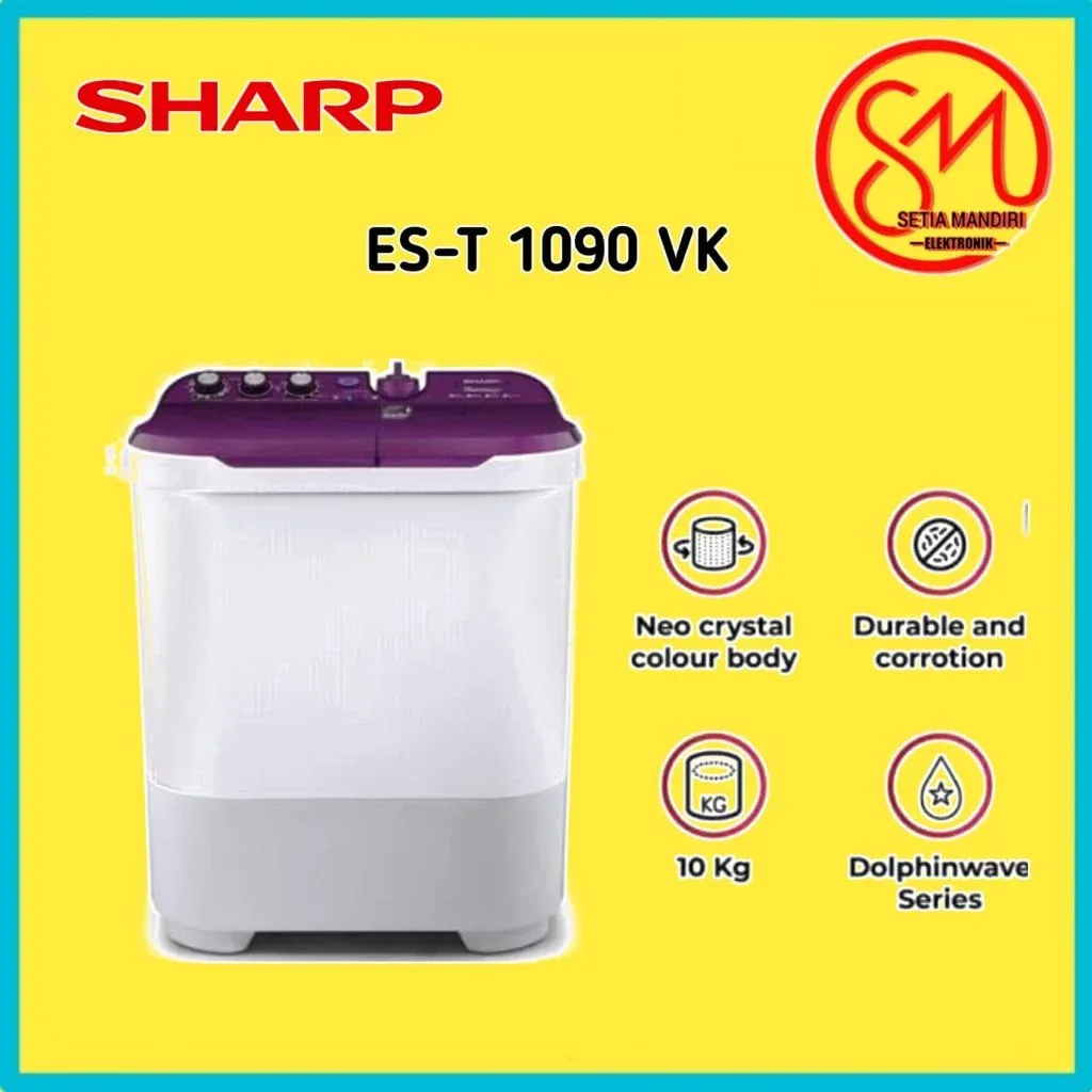 Sharp Mesin Cuci 2 Tabung 10KG EST1090PK / EST1090VK