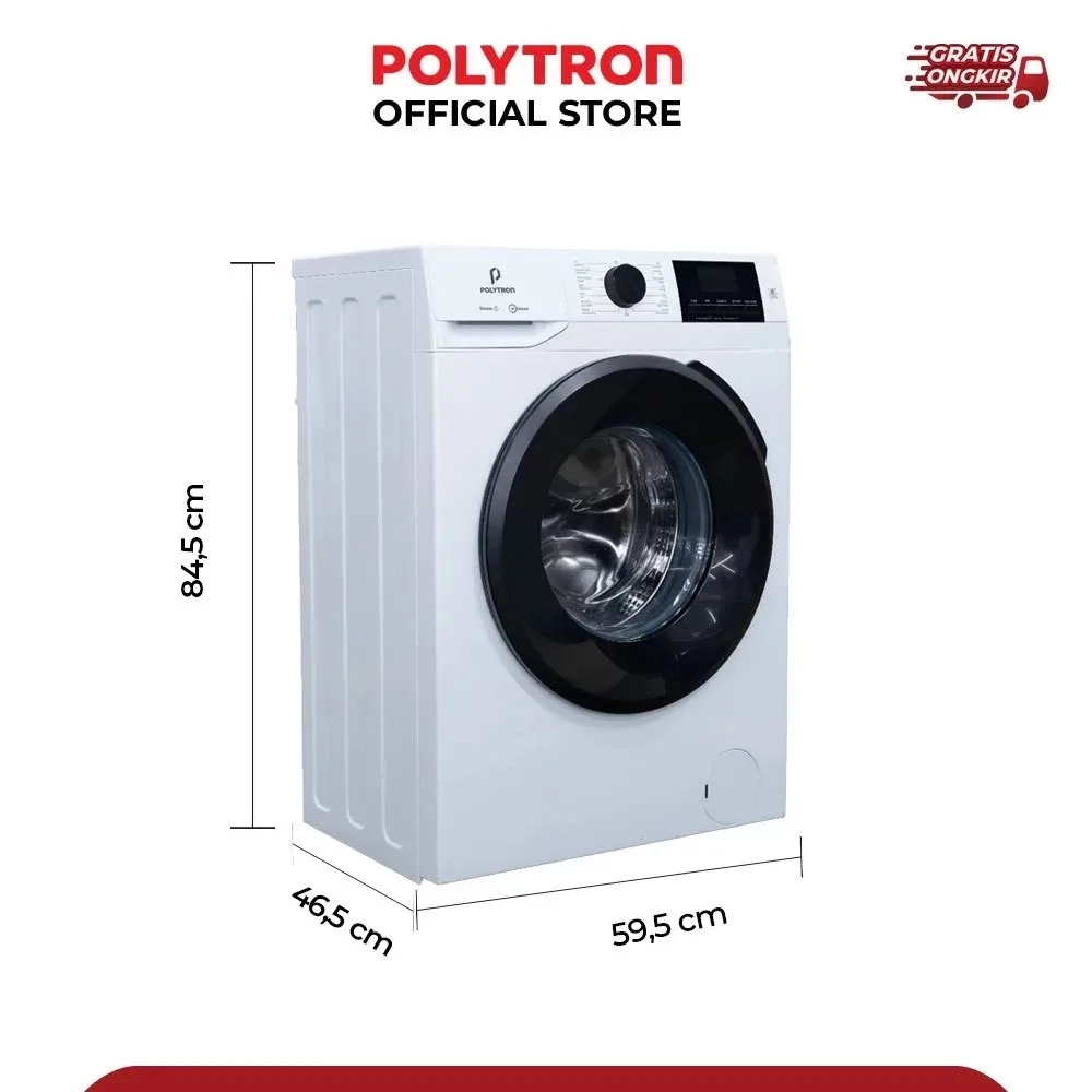 POLYTRON Mesin Cuci Front Load 7 & 8 KG Steam Inverter Low Watt Wonder Wash Series - PFL 8108 7108